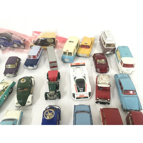 182 - A collection in excess of 45 pieces of Playworn diecast model vehicles manufactured by Corgi. Lesney... 