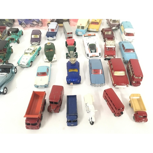 182 - A collection in excess of 45 pieces of Playworn diecast model vehicles manufactured by Corgi. Lesney... 