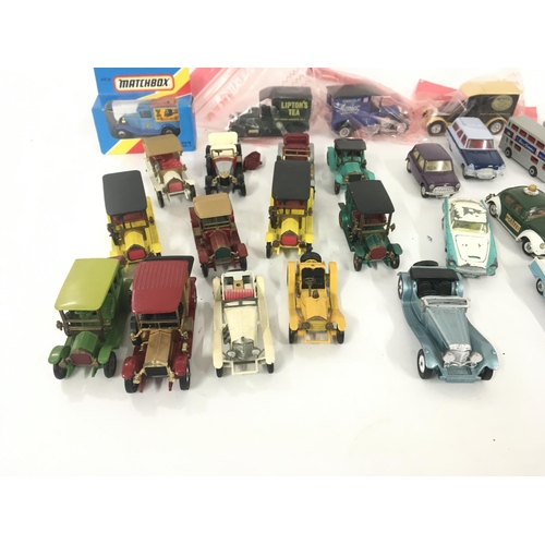 182 - A collection in excess of 45 pieces of Playworn diecast model vehicles manufactured by Corgi. Lesney... 