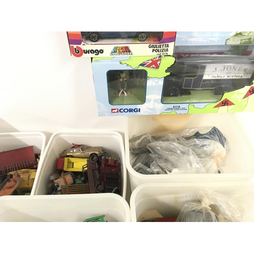 186 - A large collection of diecast model vehicles manufactured by Dinky. Lesney etc. There are models in ... 