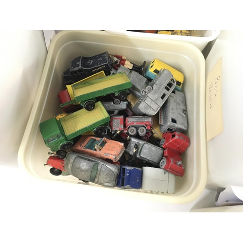 186 - A large collection of diecast model vehicles manufactured by Dinky. Lesney etc. There are models in ... 