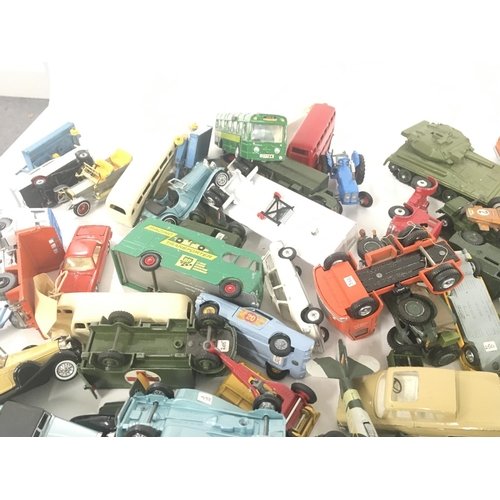 187 - A large collection of Playworn Diecast model vehicles manufactured by Corgy. Dinky. Lesney Includes ... 