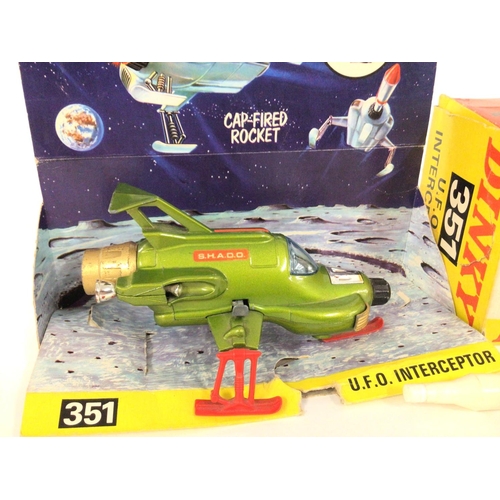 26 - A Boxed Dinky Toys U.F.O. Interceptor. #351 Worn Box And No instructions.