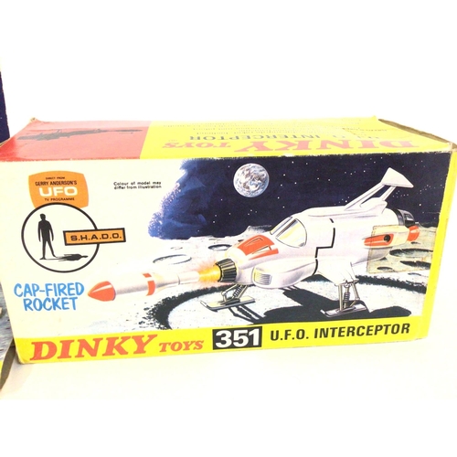 26 - A Boxed Dinky Toys U.F.O. Interceptor. #351 Worn Box And No instructions.