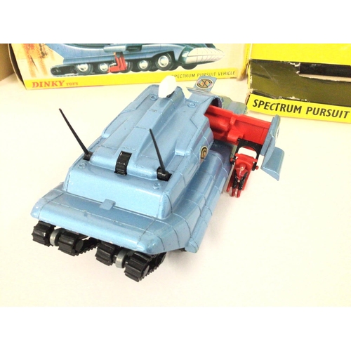 28 - A Boxed Dinky Toys Captain Scarlet Spectrum Pursuit Vehicle #104. Box is worn and Has been taped no ... 