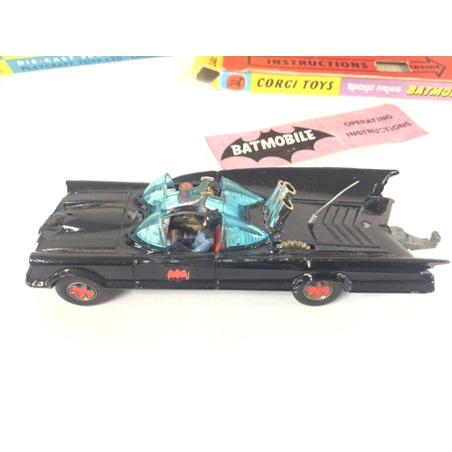 4 - A Boxed Corgi Batmobile #267 Box Is very worn. 1 Tyre Missing.