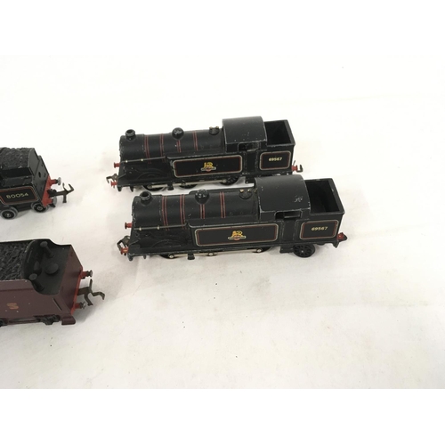 505 - A collection of 4 loose model railway locomotives 1 with tender. 00 gauge by HORNBY DUBLO