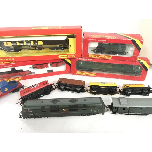 510 - A collection of model railway locomotives and accessories 00 gauge. Includes 3 locomotives..wagons a... 