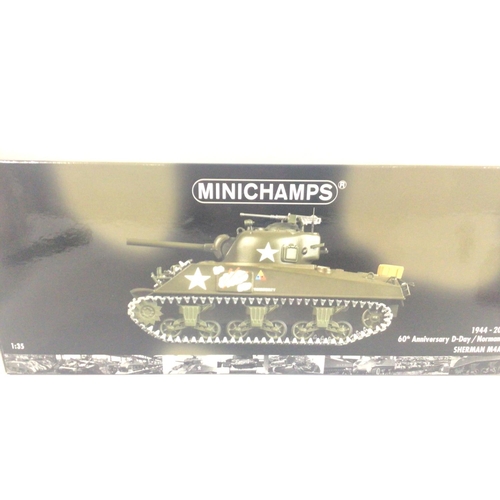 663 - A Boxed Minichamps 1944-2004 60th Anniversary D-Day/Normandy Sherman Tank. 1:35 Scale.