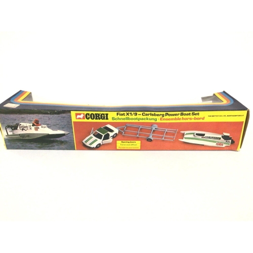 76 - A Boxed Corgi Fiat X1/9-Carlsberg Powerboat Set. #37.