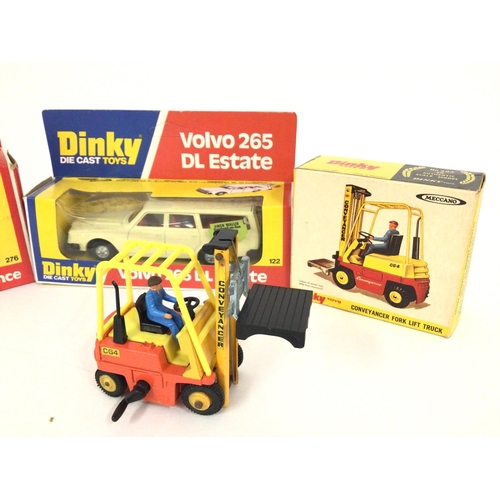 80 - A Boxed Dinky Ford Transit Ambulance #276. A Dinky 265 DL Estate #122 and a Conveyancer Fork Lift Tr... 