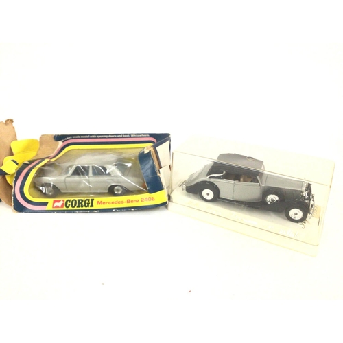 81 - A Boxed Matchbox Rolls Royce #K161. A Corgi Simon Snorkel Fire Engine #1127. A Corgi Mercedes-Benz 2... 