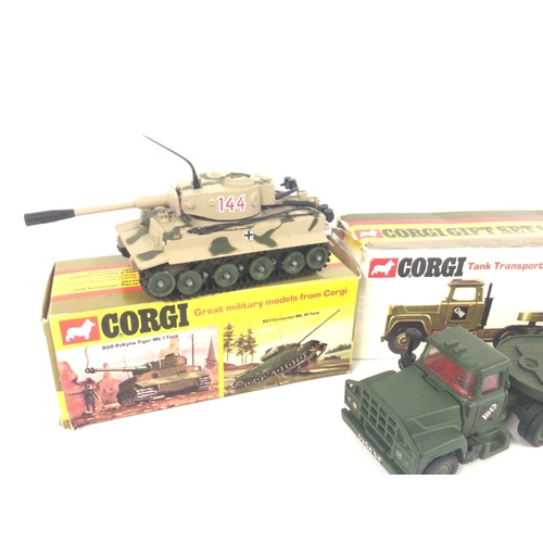 9 - A Boxed Corgi Tiger Tank MK.1 Tank and a Tank Transporter With Centurion MK.III Tank #CS10.