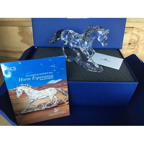 1110 - A Swarovski Horse Esperanza special edition 2014 figure in fitted box with certificate of authentici... 