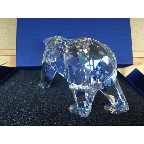 1111 - A Large Swarovski Siku Polar Bear figure in fitted box with certificate of authenticity.