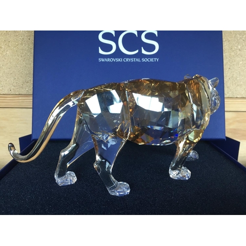 1112 - A Swarovski Tiger Figure from the Endangered Wildlife series. In fitted box with certificate of auth... 