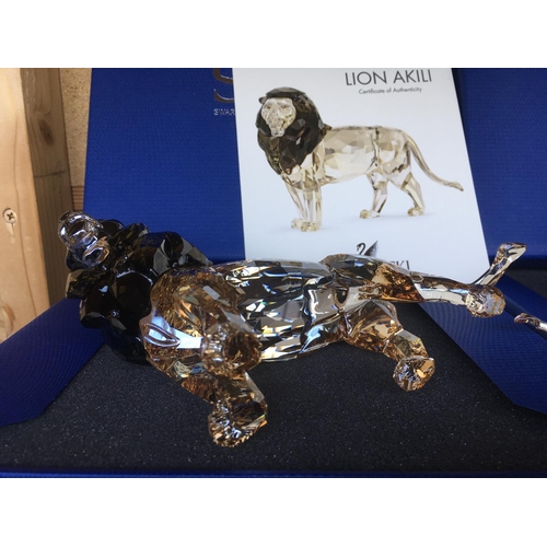 1118 - A large Swarovski Crystal SCS Annual Edition 2016 Lion Akili figure in fitted box with certificate o... 