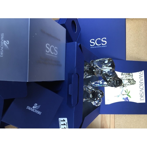 1119 - Three Swarovski Gorilla figures from the Engangered wildlife series in fitted boxes with certificate... 