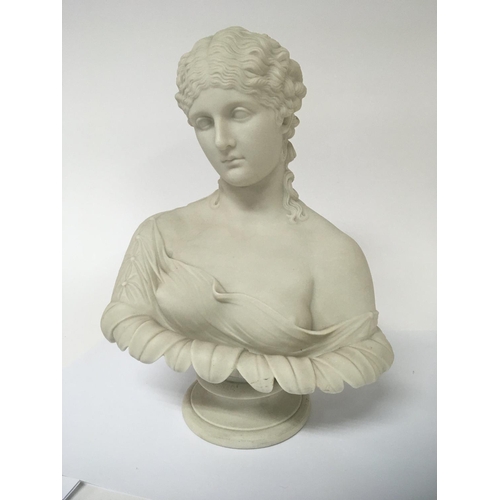 1167 - A Victorian Copland Parian bust of a young Neo-classical woman.marks Art Union of London Copland C.D... 