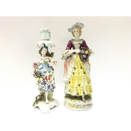 1190 - A pair of late 19th century style porcelain figures, no obvious large damage. Postage category D-NO ... 