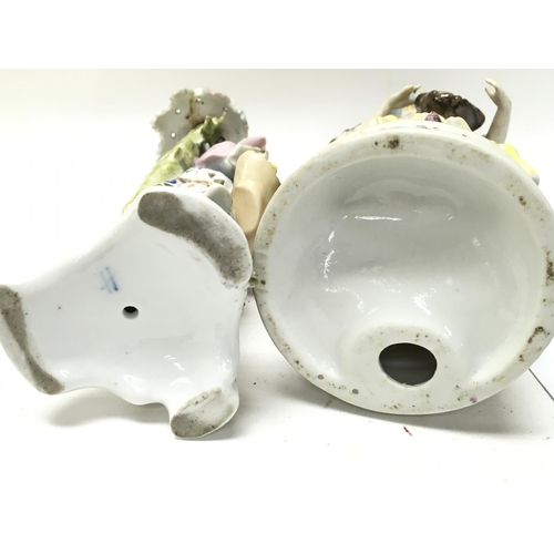 1190 - A pair of late 19th century style porcelain figures, no obvious large damage. Postage category D-NO ... 