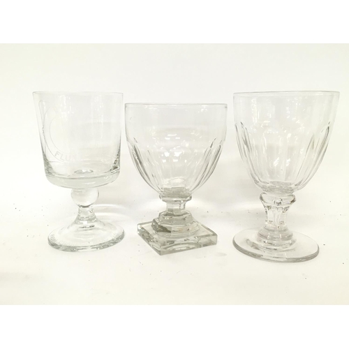 1218 - A collection of glassware including Georgian rummels and vintage continental glass with etched decor... 