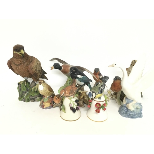 1236 - A collection of ceramic bird ornaments including Royal Worcester, Goebel, Spode, NAO etc. Postage ca... 