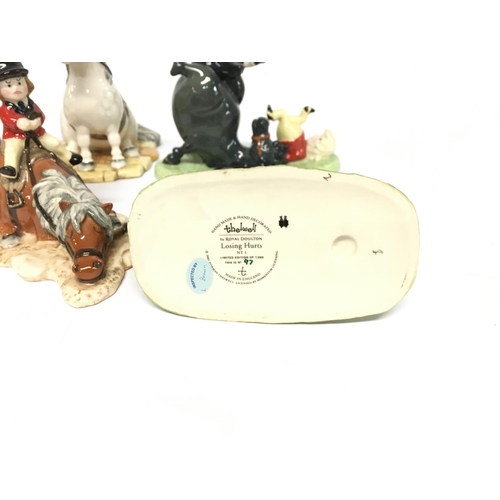 1256 - 6 Royal Doulton Thelwell Figures & Horse Box Signed Print. CAT D