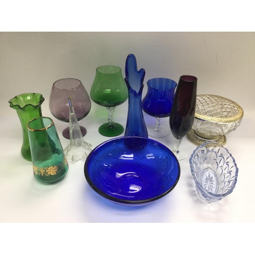 1295 - Two boxes of mixed glassware and blue and white ceramics. Shipping category D.