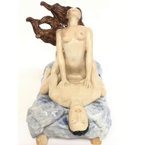 1369 - A Peggy Davis Porcelain Figure group, Lovers Entwined