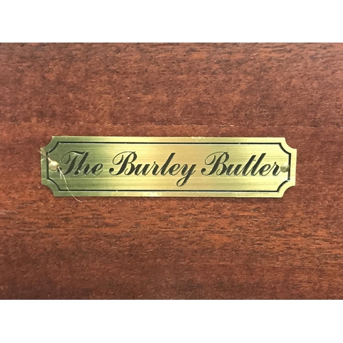 1462 - A Burley Butler Hostess Trolley in Cabinet form set with Royal Worcester dishes, dimensions 44x82x74... 