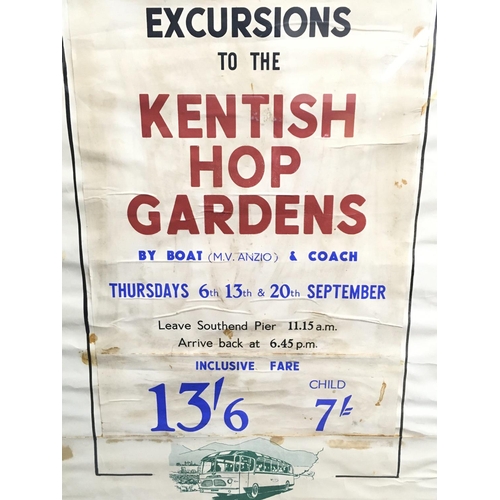 1626 - Vintage framed Maidstone & District Motor services, Excursion to the Kentish Hop Gardens from Southe... 