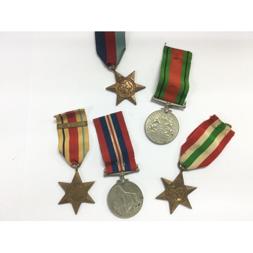 1695 - Five GB WW2 medals. Shipping category A.