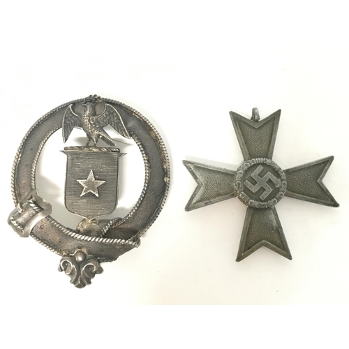 1706 - WW2 Nazi merit cross and a badge , postage category A