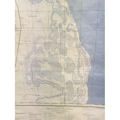 1708 - A WW2 African Korps 1939-1940 German Original Libyan framed map, frame dimensions 72x75.5cm postage ... 