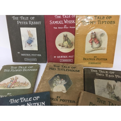 1762 - A collection of eight Beatrix Potter books.