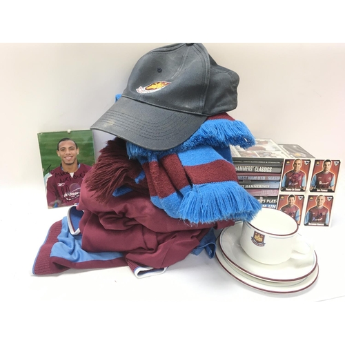 1950 - West Ham Ephemera including DVDs, Shirts and scarves, autographs etc. postage category D- NO RESERVE