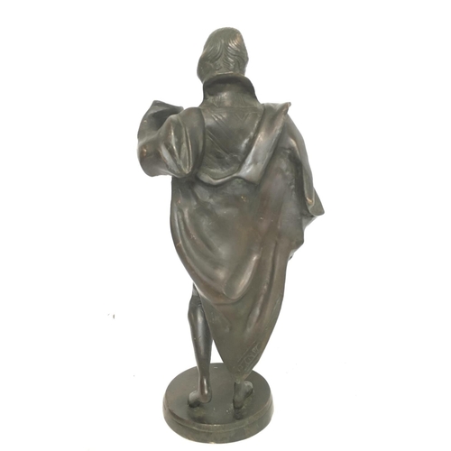 914 - A late 19th century bronze figure of William Shakespeare, 32cm tall.