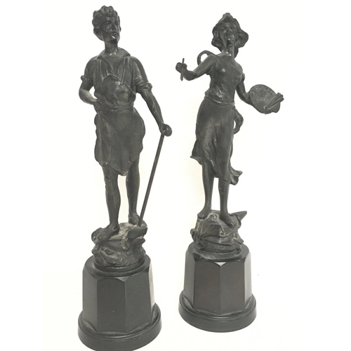 933 - A pair of Spelter Black smith and painter figures ,approximately 32cm tall.