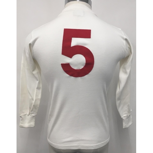 1054 - England 1963 Centenary Maurice Norman Match Worn Football Shirt: White long sleeve excellent conditi... 