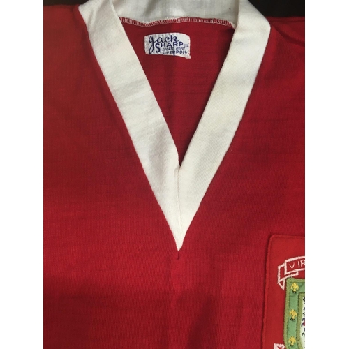 1056 - Wales 1960 Cliff Jones Match Worn Football Shirt: Red short sleeve excellent condition number 11 shi... 