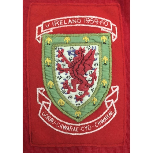 1056 - Wales 1960 Cliff Jones Match Worn Football Shirt: Red short sleeve excellent condition number 11 shi... 