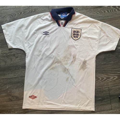 Ian Wright 1993 England Match Worn Football Shirt: White