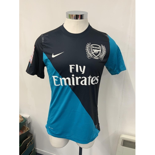 1093 - Arsenal 2011 - 2012 Match Worn Emirates Cup Football Shirt: Blue away shirt with Fly Emirates sponso... 
