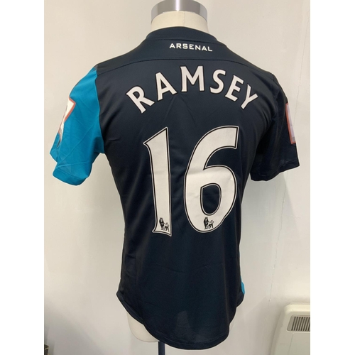 1093 - Arsenal 2011 - 2012 Match Worn Emirates Cup Football Shirt: Blue away shirt with Fly Emirates sponso... 