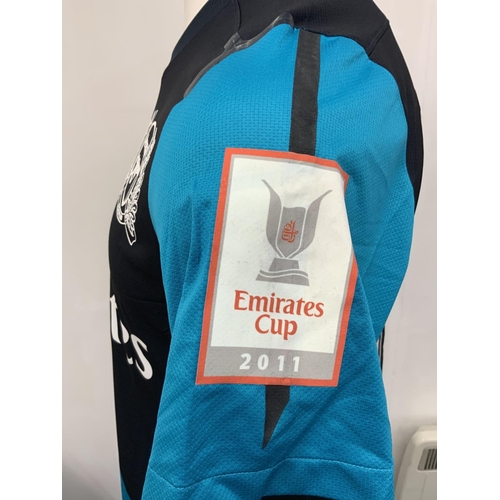1093 - Arsenal 2011 - 2012 Match Worn Emirates Cup Football Shirt: Blue away shirt with Fly Emirates sponso... 