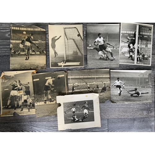 115 - Tottenham Late 1950s Football Press Photos: Superb 10 x 8 match action with press stamps and annotat... 