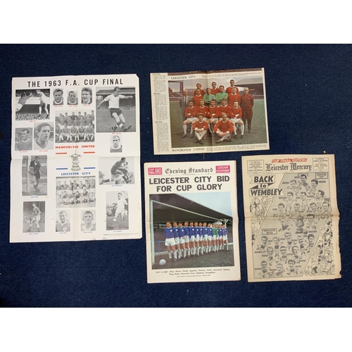 1174 - 1963 Manchester United FA Cup Final Football Memorabilia: Programme ticket song sheet large poster o... 