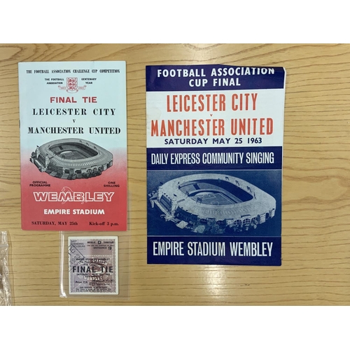 1174 - 1963 Manchester United FA Cup Final Football Memorabilia: Programme ticket song sheet large poster o... 