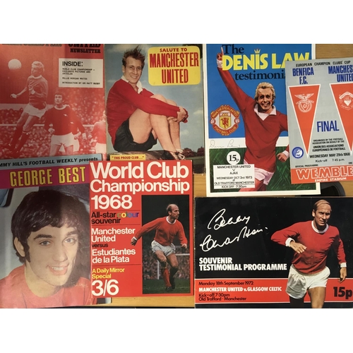 1179 - 1960s Manchester United Home Football Programmes + Magazines: Includes Vol 1 no1 1968 newsletter, Sa... 